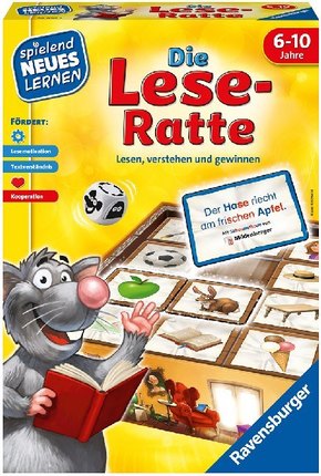 Ravensburger 24956 - Die Lese-Ratte - Spielen und Lernen für Kinder, Lernspiel für Kinder ab 6-10 Jahren, Spielend Neues