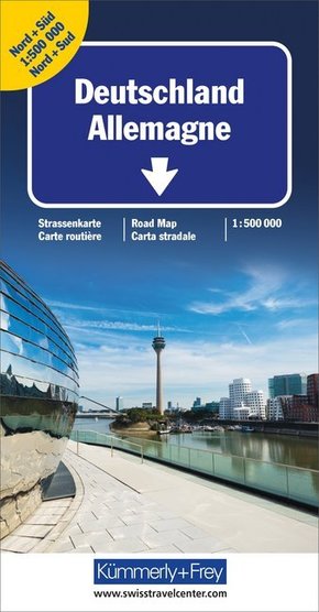 Kümmerly+Frey Karte Deutschland Nord + Süd Strassenkarte, Doppelkarte