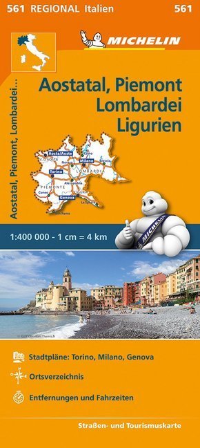 Michelin Karte Aostatal, Piemont, Lombardei und Ligurien