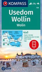 KOMPASS Wanderkarte 738 Usedom, Wollin/Wolin
