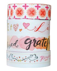 Washi Tapes Design Rot, 4 Rollen