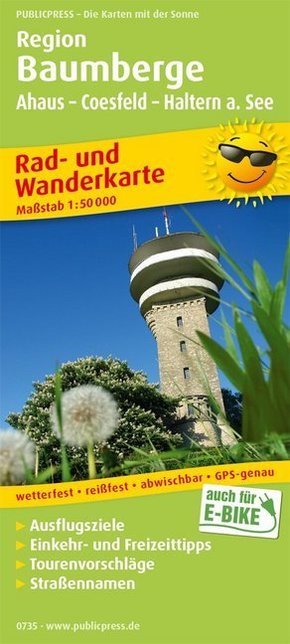 PUBLICPRESS Rad- und Wanderkarte Region Baumberge, Ahaus - Coesfeld - Haltern a. See
