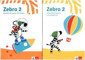 Zebra. Ausgabe ab 2018: 2. Schuljahr, Arbeitsheft Sprache in Grundschrift, Arbeitsheft Lesen/Schreiben, 2 Bde.