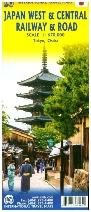 International Travel Map ITM Touristik Karte Japan West & Central Railway