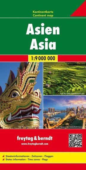 Asien, Kontinentkarte 1:9 Mio., freytag & berndt. Asia / Asie