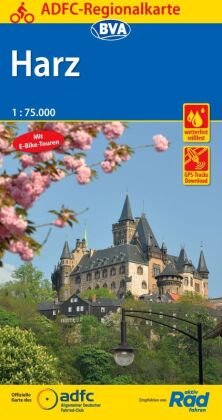 ADFC-Regionalkarte Harz, 1:75.000, reiß- und wetterfest, GPS-Tracks Download