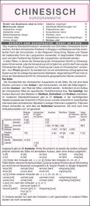 Leporello: Chinesisch Kurzgrammatik - Die komplette Grammatik im Überblick