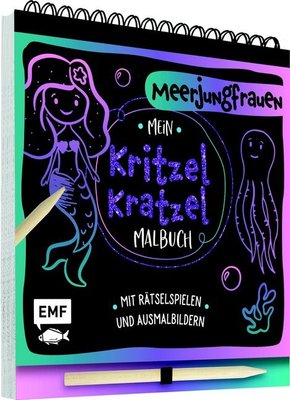 Mein Kritzel-Kratzel-Malbuch - Meerjungfrauen, m. Holzstift