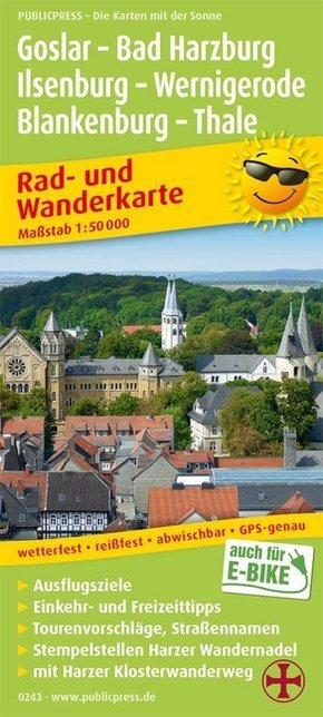 PublicPress Rad- und Wanderkarte Goslar - Bad Harzburg - Ilsenburg - Wernigerode, Blankenburg - Thale