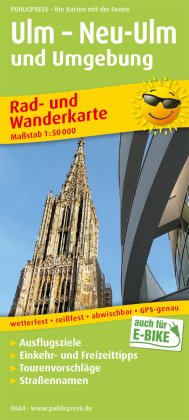 PUBLICPRESS Rad- und Wanderkarte Ulm - Neu-Ulm und Umgebung