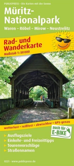 PublicPress Rad- und Wanderkarte Müritz-Nationalpark, Waren - Röbel - Mirow - Neustrelitz