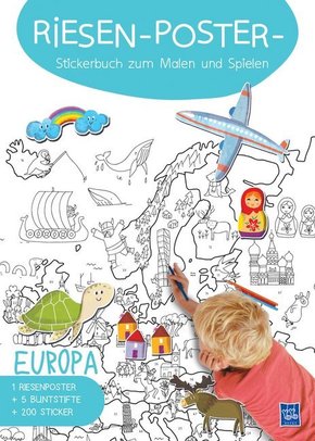 Riesen-Poster-Stickerbuch zum Malen und Spielen - Europa