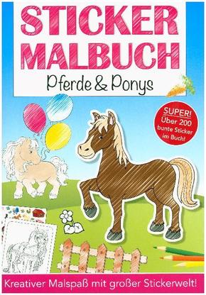Stickermalbuch Pferde & Ponys