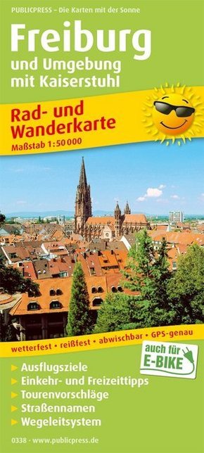 PublicPress Rad- und Wanderkarte Freiburg und Umgebung mit Kaiserstuhl