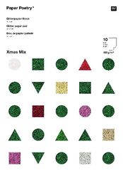 Glitterpapierblock, Xmas Mix