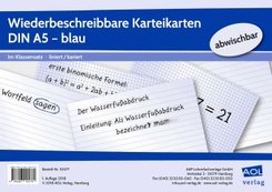 Wiederbeschreibbare Karteikarten DIN A5 - blau