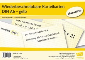 Wiederbeschreibbare Karteikarten DIN A6 - gelb