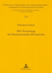 Der Vorvertrag im Internationalen Privatrecht