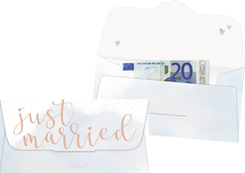 Kuvert für ein Geld- oder Gutscheingeschenk - Just married
