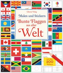 Malen und Stickern - Bunte Flaggen aus aller Welt