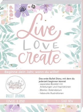 Bullet Journal Lovely Pastell Flowers & Boho - Live, love, create