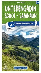Kümmerly+Frey Karte Unterengadin / Scuol - Samnaun Wanderkarte