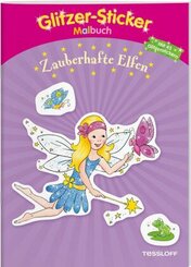 Glitzer-Sticker Malbuch Zauberhafte Elfen