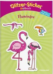 Glitzer-Sticker Malbuch Flamingos