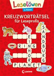 Leselöwen Kreuzworträtsel für Erstleser - 2. Klasse (Rot)