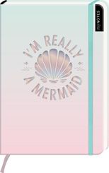 Notizbuch - I'm really a mermaid Softcover mit Gummiband und gestalteter Innentasche, punktkariert