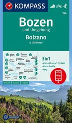KOMPASS Wanderkarte 154 Bozen und Umgebung, Bolzano e dintorni