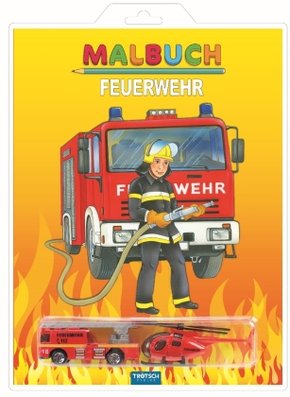 Malbuch Feuerwehr, m. 2 Spielzeugen