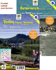 Jübermann Wassersport-Wanderkarte Österreich / Donau, Passau - Bratislava, 2 Bl.