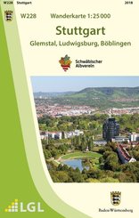 Topographische Wanderkarte Baden-Württemberg Stuttgart