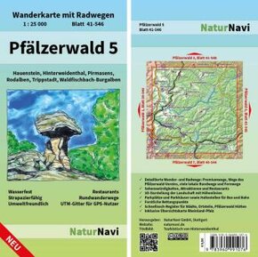 NaturNavi Wanderkarte mit Radwegen Pfälzerwald - Tl.5