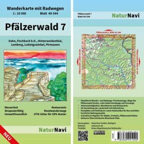NaturNavi Wanderkarte mit Radwegen Pfälzerwald - Tl.7