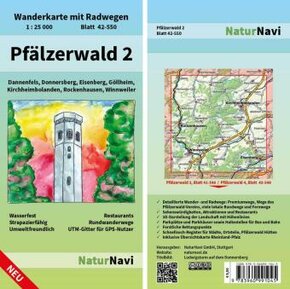 NaturNavi Wanderkarte mit Radwegen Pfälzerwald - Tl.2