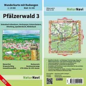 NaturNavi Wanderkarte mit Radwegen Pfälzerwald - Tl.3