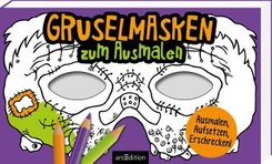 Gruselmasken zum Ausmalen