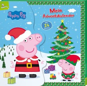 Peppa Pig Mein Adventskalender. 24 Pappe-Büchlein mit Aufhängern in Kalender-Box