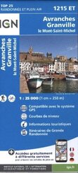 IGN Karte, Serie Bleue Top 25 Avranches.Granville.le Mont-St-Michel