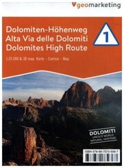 3D-Wanderkarte Dolomiten-Höhenweg 1 - Tl.1