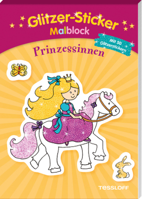 Glitzer-Sticker Malblock Prinzessinnen