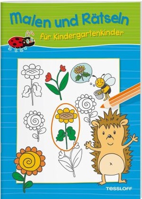 Malen und Rätseln für Kindergartenkinder (Blau)