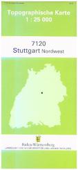 Topographische Karte Baden-Württemberg Stuttgart-Nordwest