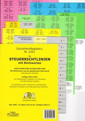 DürckheimRegister® STEUERRICHTLINIEN MIT STICHWORTEN aus der Gesetzesüberschrift