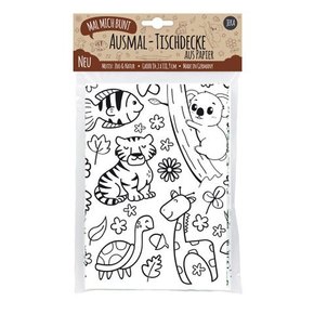 Mal Mich Bunt Ausmal-Tischdecke aus Papier Zoo & Natur