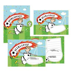 12 Einladungskarten Fußball zum Geburtstag für Jungs inkl. Umschläge