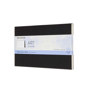 Moleskine Wasserfarbblock Large, A5, 200G-Aquarellpapier, Soft Cover, Schwarz