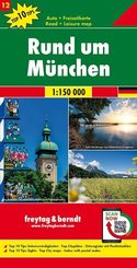 Freytag & Berndt Auto + Freizeitkarte Rund um München, 1:150.000, Top 10 Tips